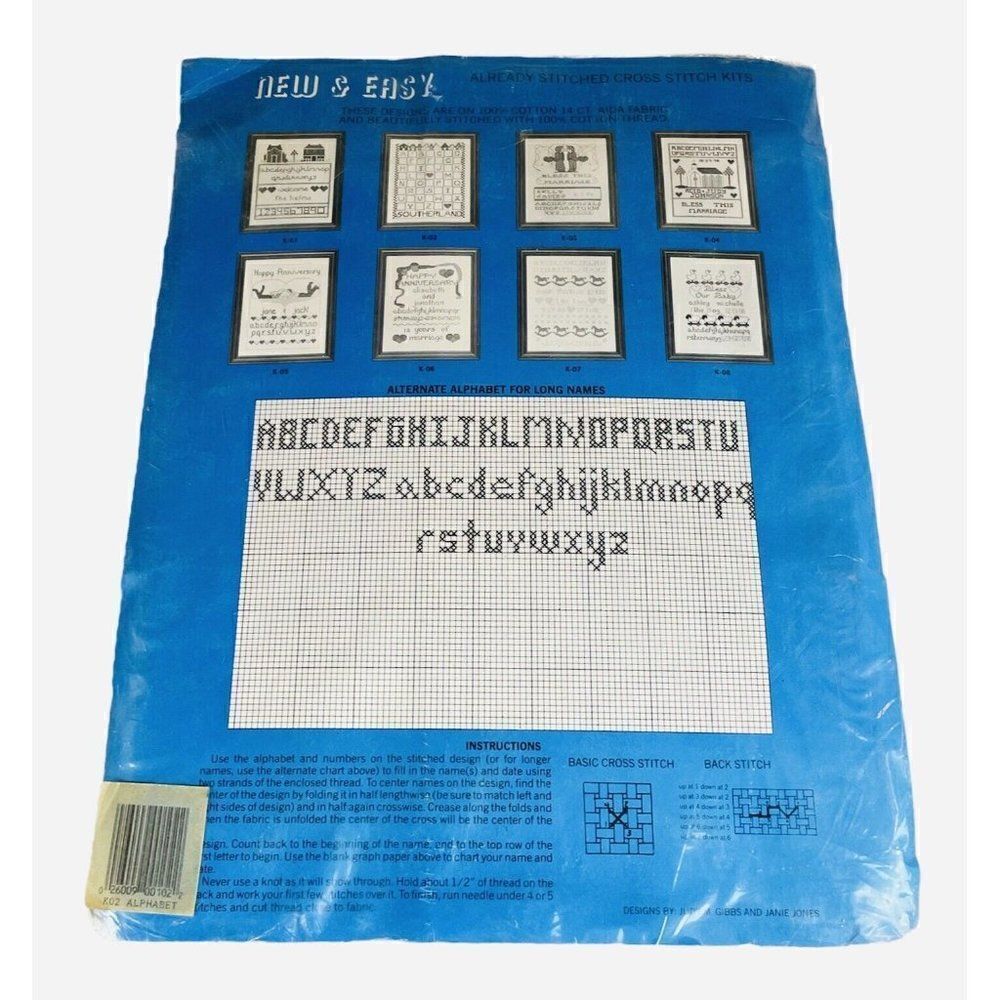 NOS Vintage 1980s Olde Towne Crafters Touch Counted Cross Stitch Kit Personalize - Picture 5 of 9